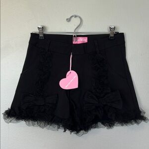 Dolls Kill Sugar Thrillz Black Ruffle Shorts